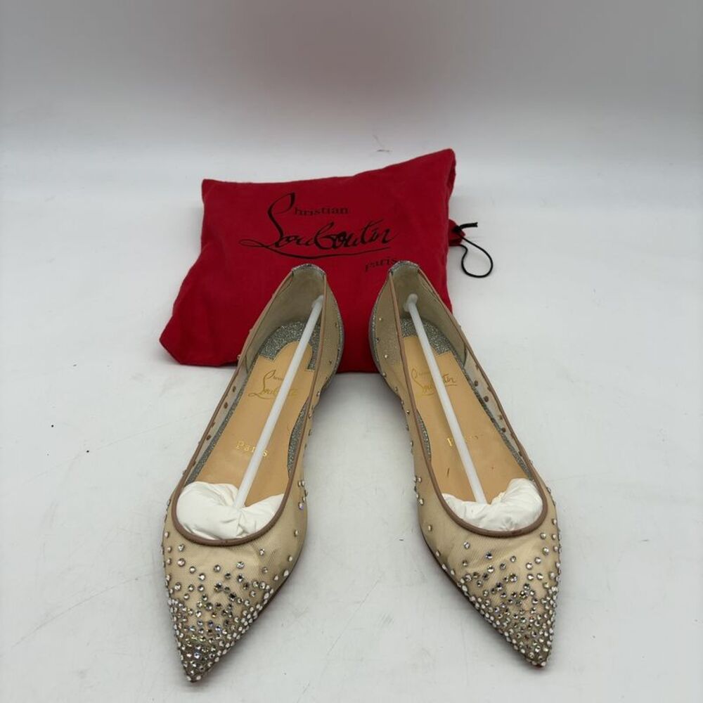 Christian Louboutin Follies Strass Flat Silver/Crystal